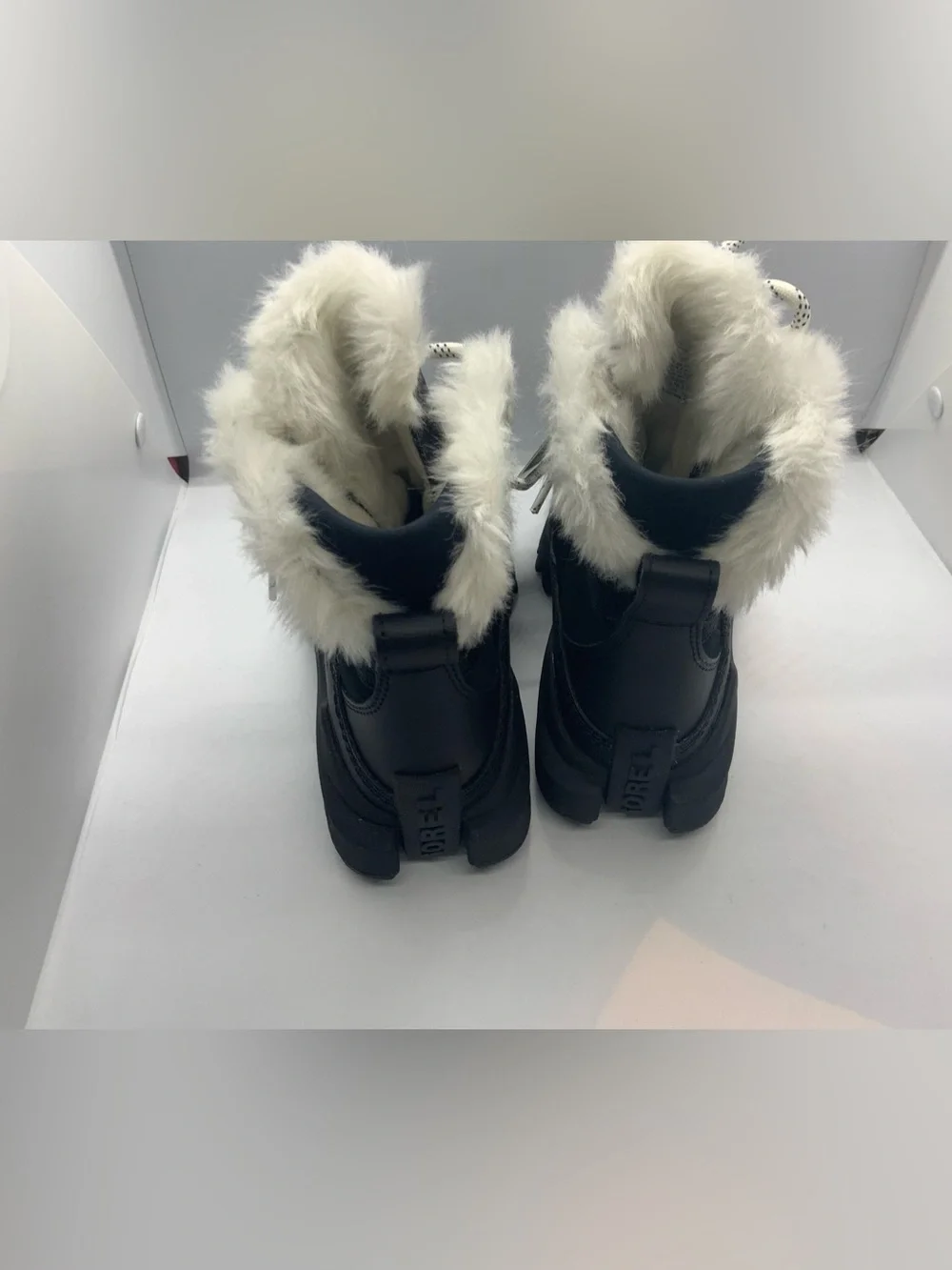 Sorel ONA RMX Glacy Plus WP waterproof fleece lined suede snow boots in black an